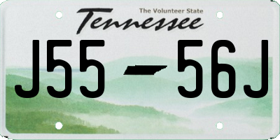 TN license plate J5556J