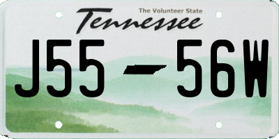 TN license plate J5556W