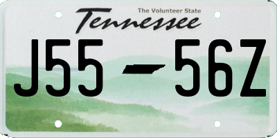 TN license plate J5556Z