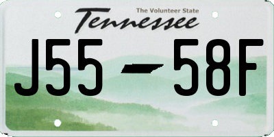 TN license plate J5558F