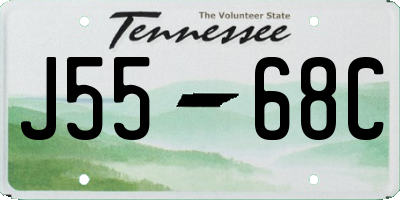TN license plate J5568C