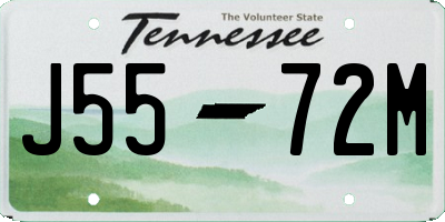 TN license plate J5572M