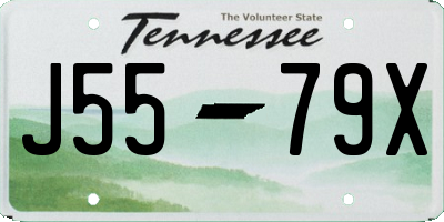 TN license plate J5579X