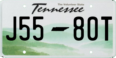 TN license plate J5580T