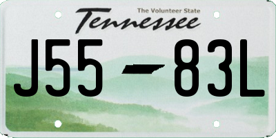 TN license plate J5583L