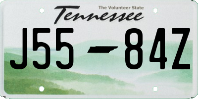 TN license plate J5584Z