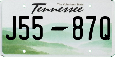 TN license plate J5587Q