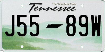 TN license plate J5589W