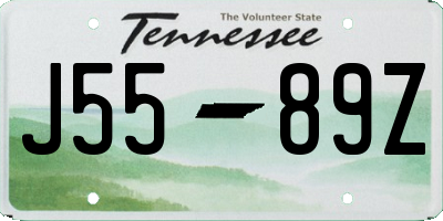 TN license plate J5589Z