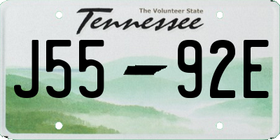 TN license plate J5592E