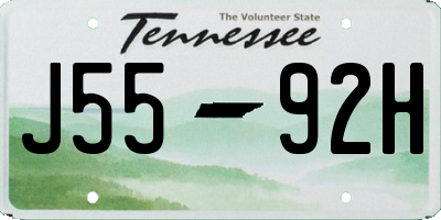 TN license plate J5592H