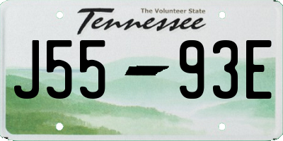 TN license plate J5593E