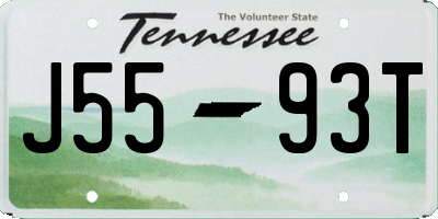 TN license plate J5593T