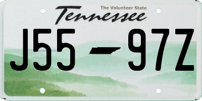 TN license plate J5597Z