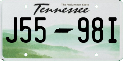 TN license plate J5598I
