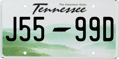 TN license plate J5599D