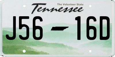TN license plate J5616D