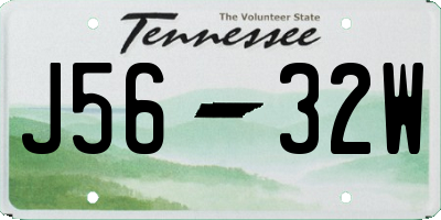 TN license plate J5632W