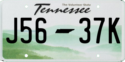 TN license plate J5637K