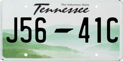 TN license plate J5641C
