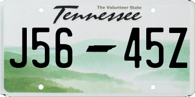 TN license plate J5645Z