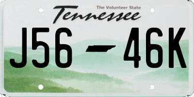 TN license plate J5646K