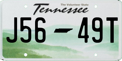 TN license plate J5649T