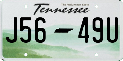 TN license plate J5649U
