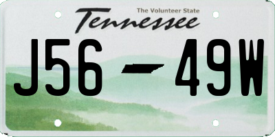 TN license plate J5649W