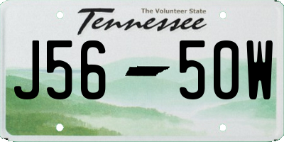 TN license plate J5650W