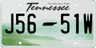 TN license plate J5651W