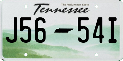 TN license plate J5654I