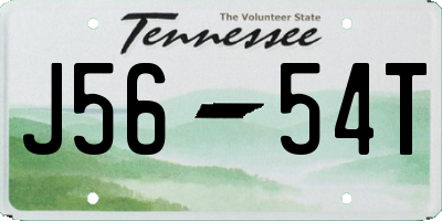 TN license plate J5654T