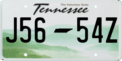 TN license plate J5654Z