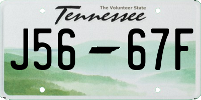 TN license plate J5667F