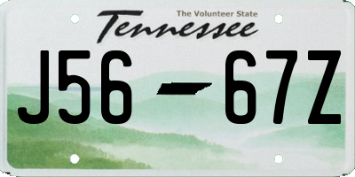 TN license plate J5667Z