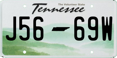 TN license plate J5669W