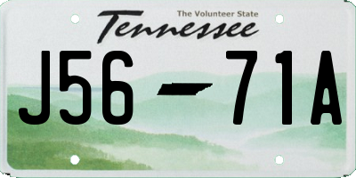 TN license plate J5671A
