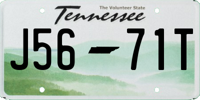 TN license plate J5671T