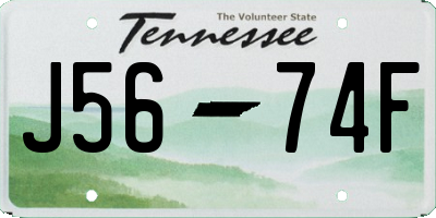 TN license plate J5674F