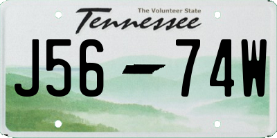TN license plate J5674W