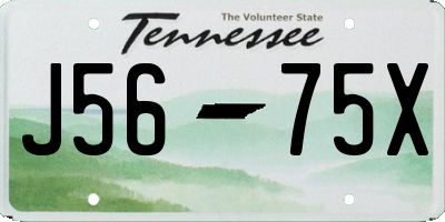 TN license plate J5675X