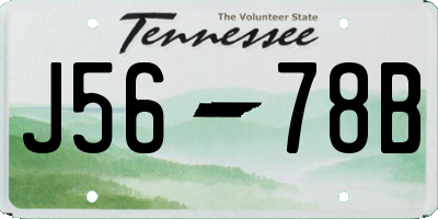 TN license plate J5678B