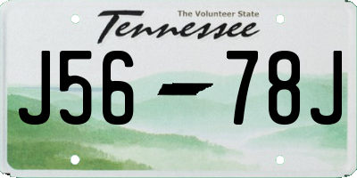 TN license plate J5678J