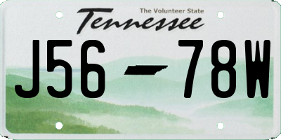 TN license plate J5678W