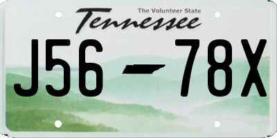 TN license plate J5678X