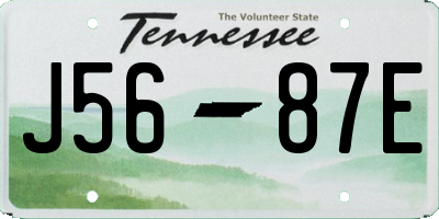 TN license plate J5687E