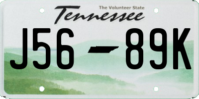 TN license plate J5689K
