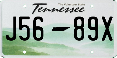 TN license plate J5689X
