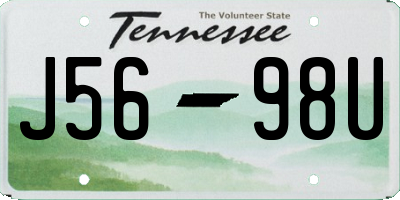 TN license plate J5698U
